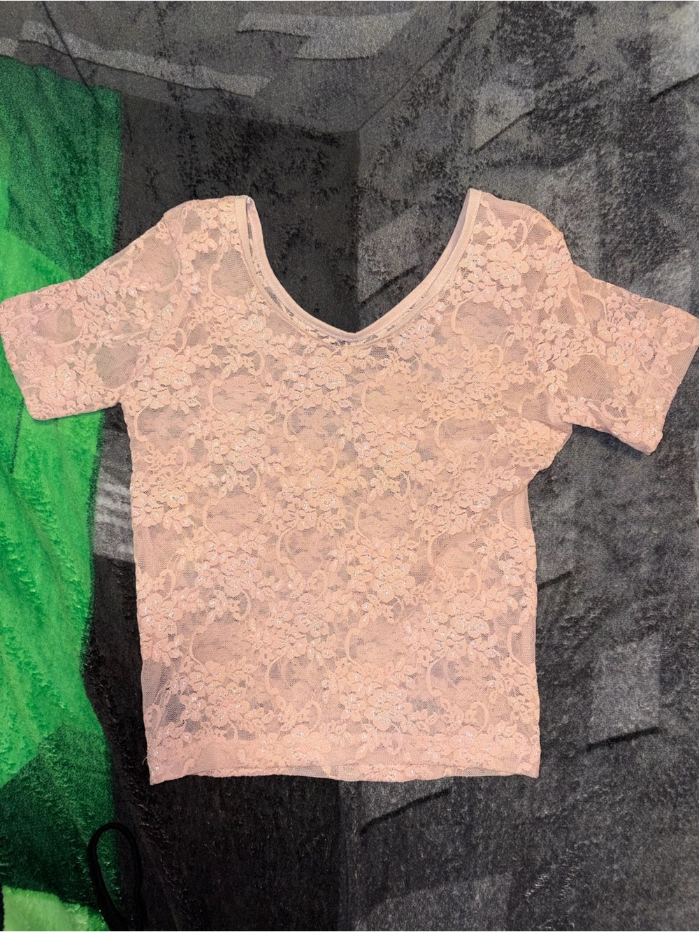 American Apparel Pink Lace Crop Top